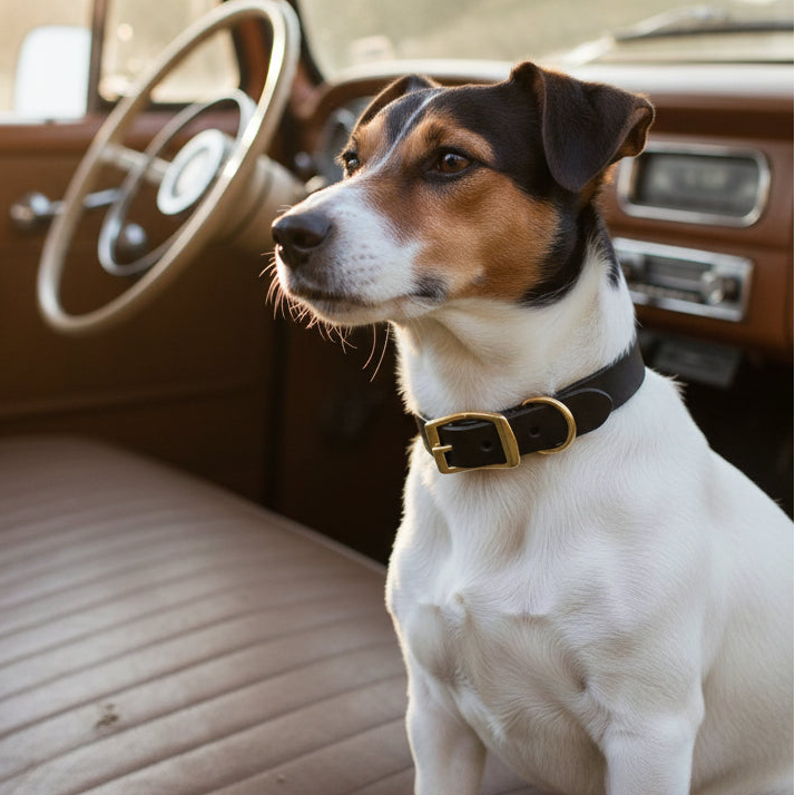 Genuine Leather Dog Collar – Classic Black or Brown, Durable Everyday Pet Collar