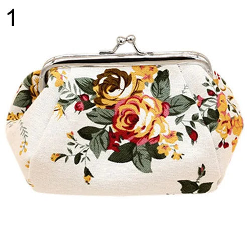 2021 NeW Coin Purses Women Girls Flower Printed Canvas Wallet Card Holder Coin Purse Clutch girls Handbag Bag Zipper Coin Purse
