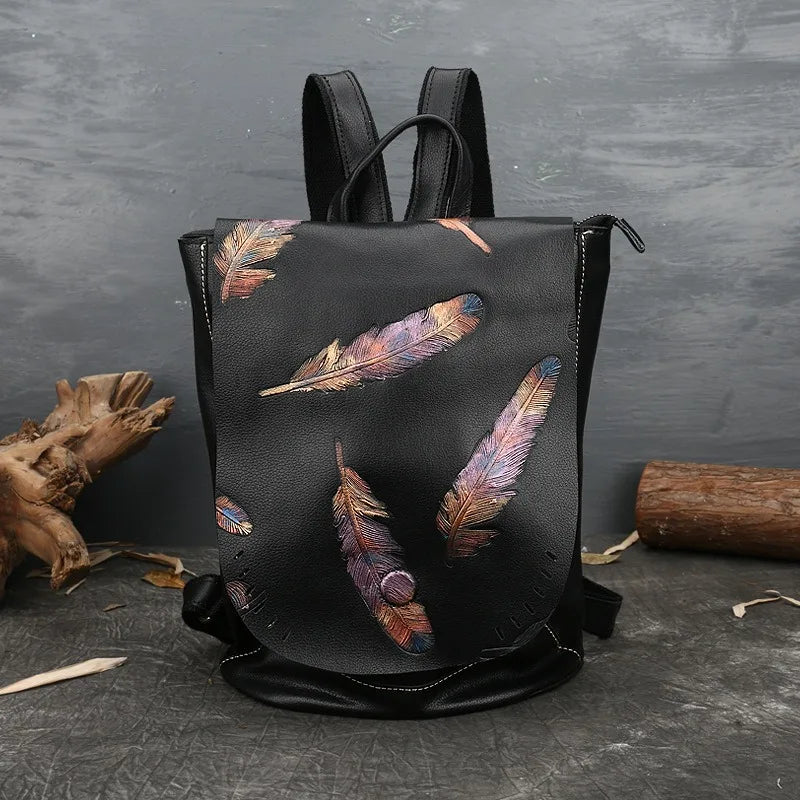 Nesitu Highend Vintage A4 Coffee Brown Black Full Grain Genuine Leather Women Backpack Cowhide Girl Female Travel Bag M8703