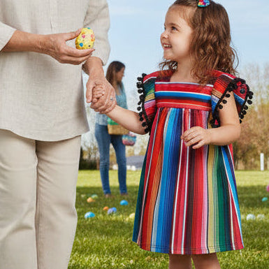 Southwest Serape Stripe Baby & Toddler Dress – Colorful Boho Fiesta & Easter Outfit
