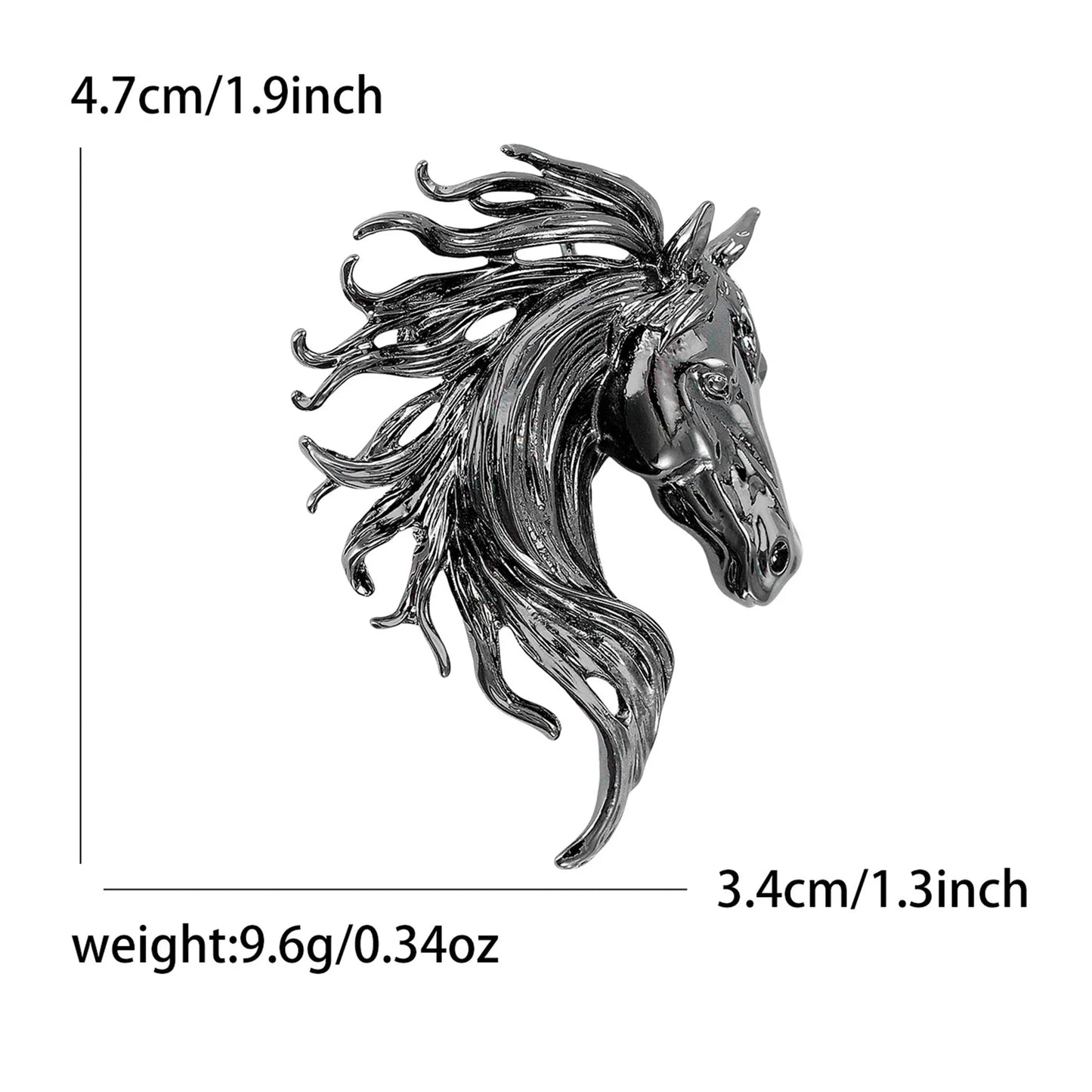 Shining Horse Head Brooch