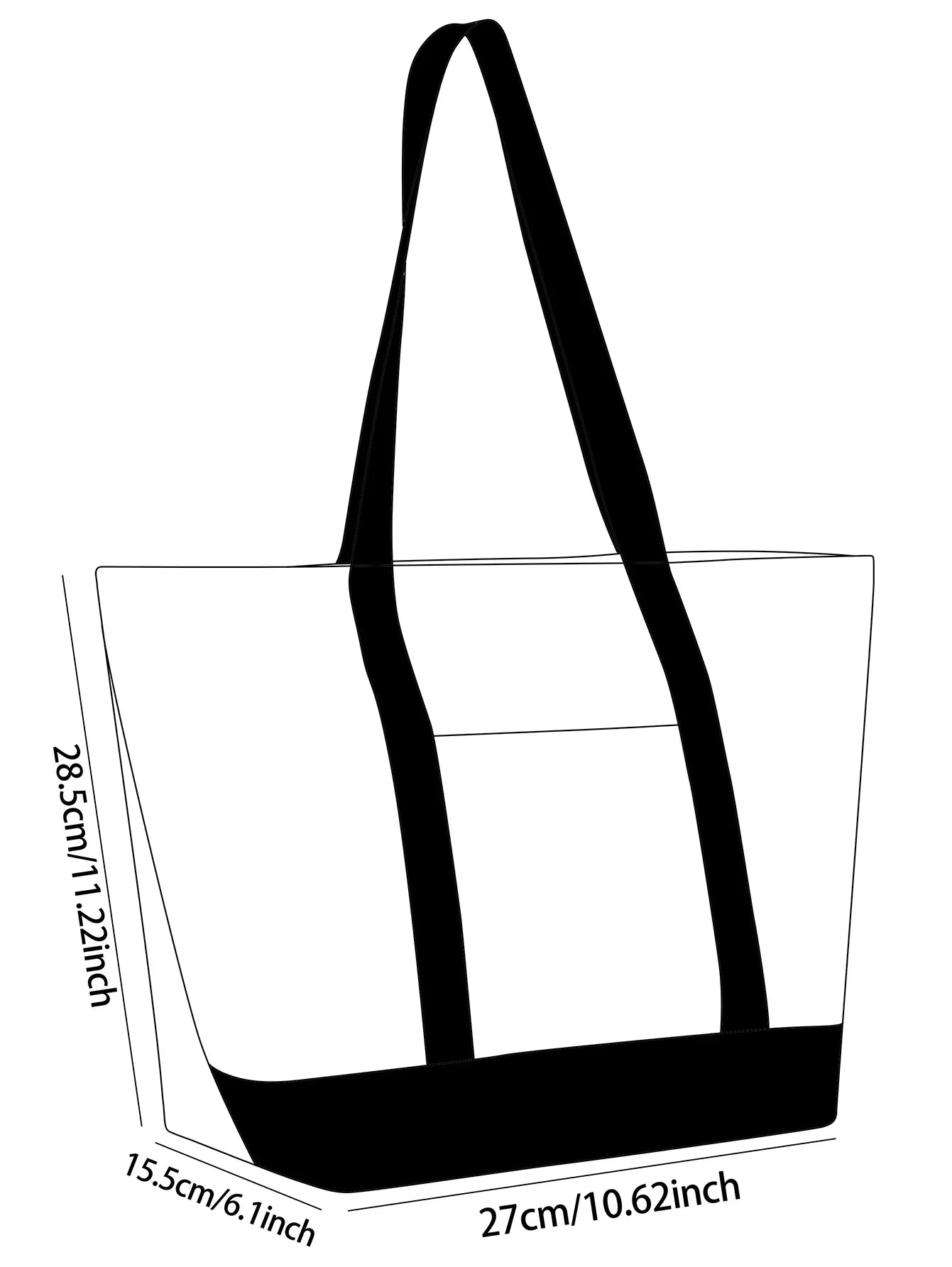Vintage Sunflower Pattern Tote Bag With Outer Pocket Large Capacity Women Casual Shoulder Bag Shopping Daily Handbag