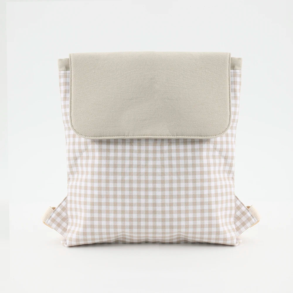 Plaid Backpack For Girls Drawstring Students Canvas Travel Schoolbag Laptop Bookbag