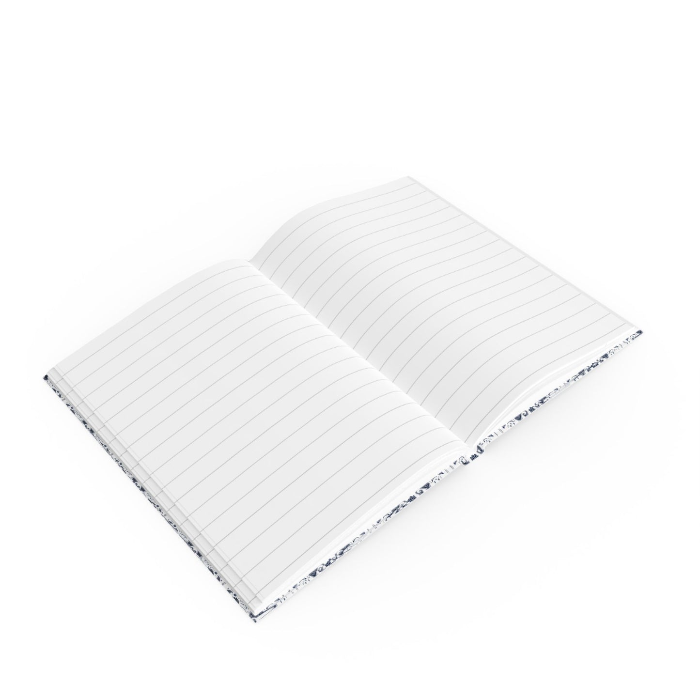 Smokey Blues Paisley Pattern— Hardback Blank or Ruled Notebook