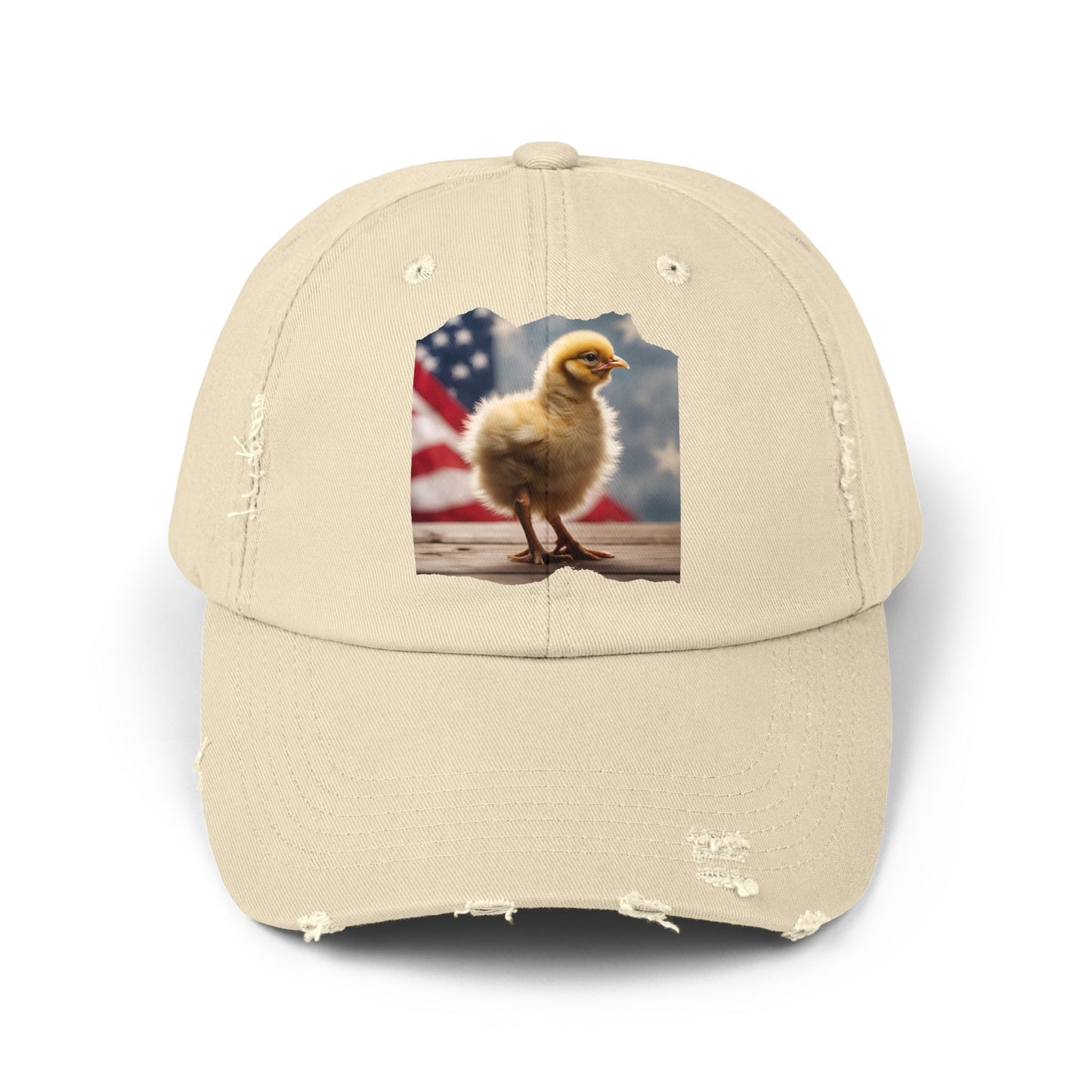 Patriotic Chick Chicken Chick with US Flag Baseball Cap-Patriot-themed Chicken Cap, Trucker Hat