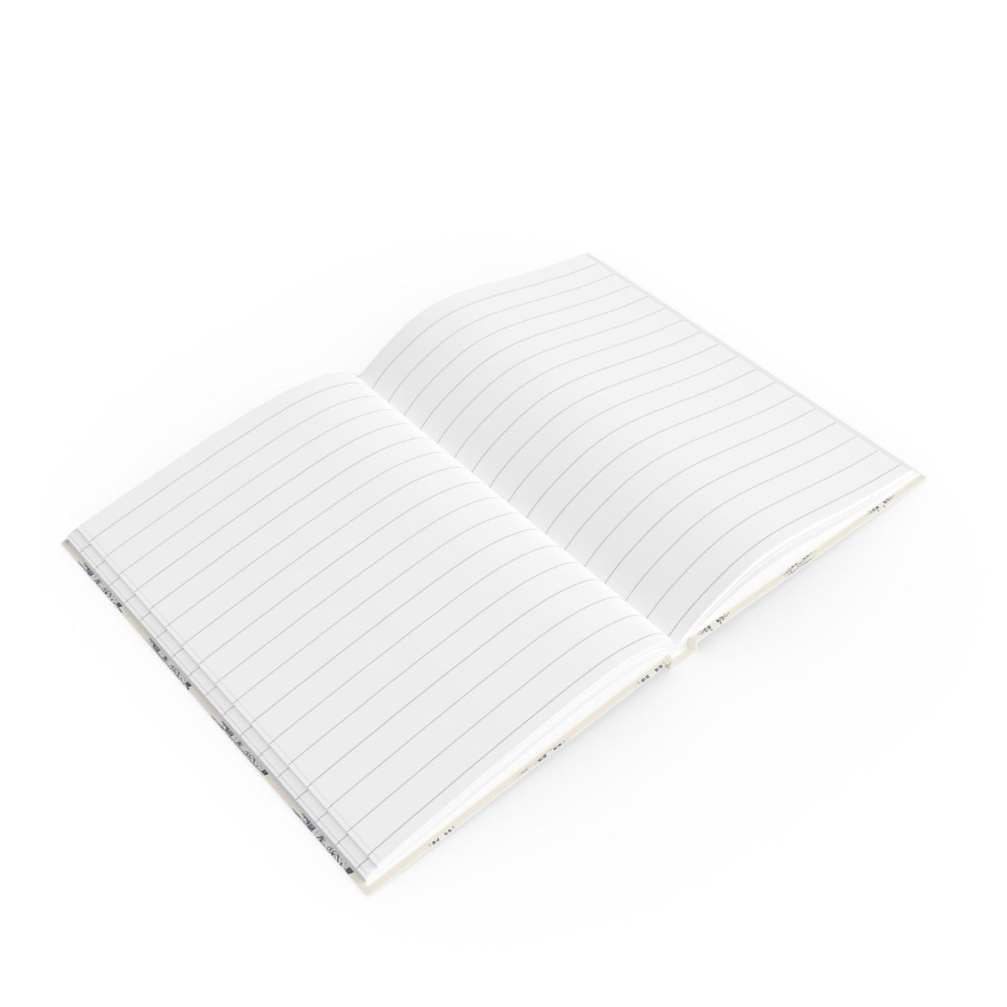 French Blue-line Toile Pastoral Ducks Cover — Hardback Blank or Ruled Notebook