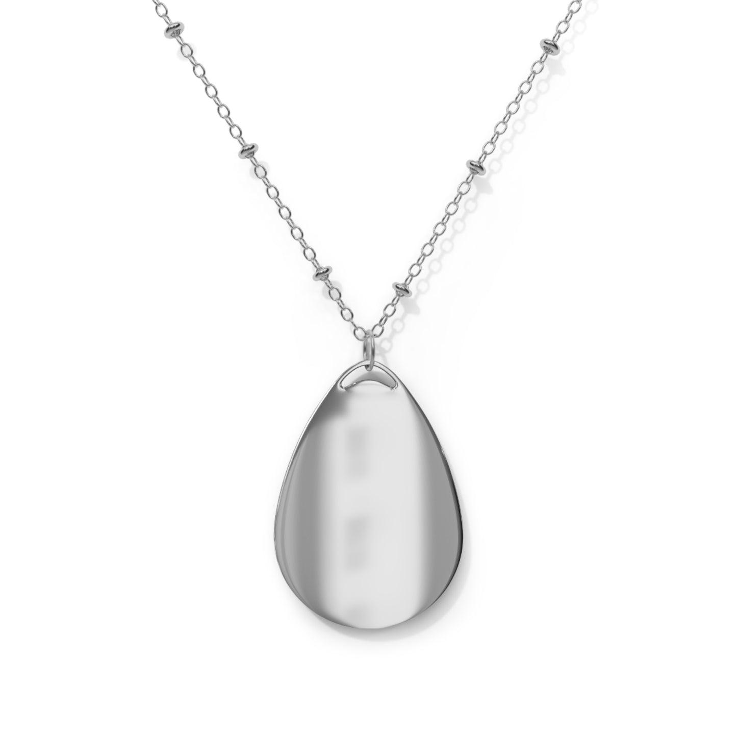 Palamino Horse Portrait Oval Necklace — Silver Teardrop Pendant