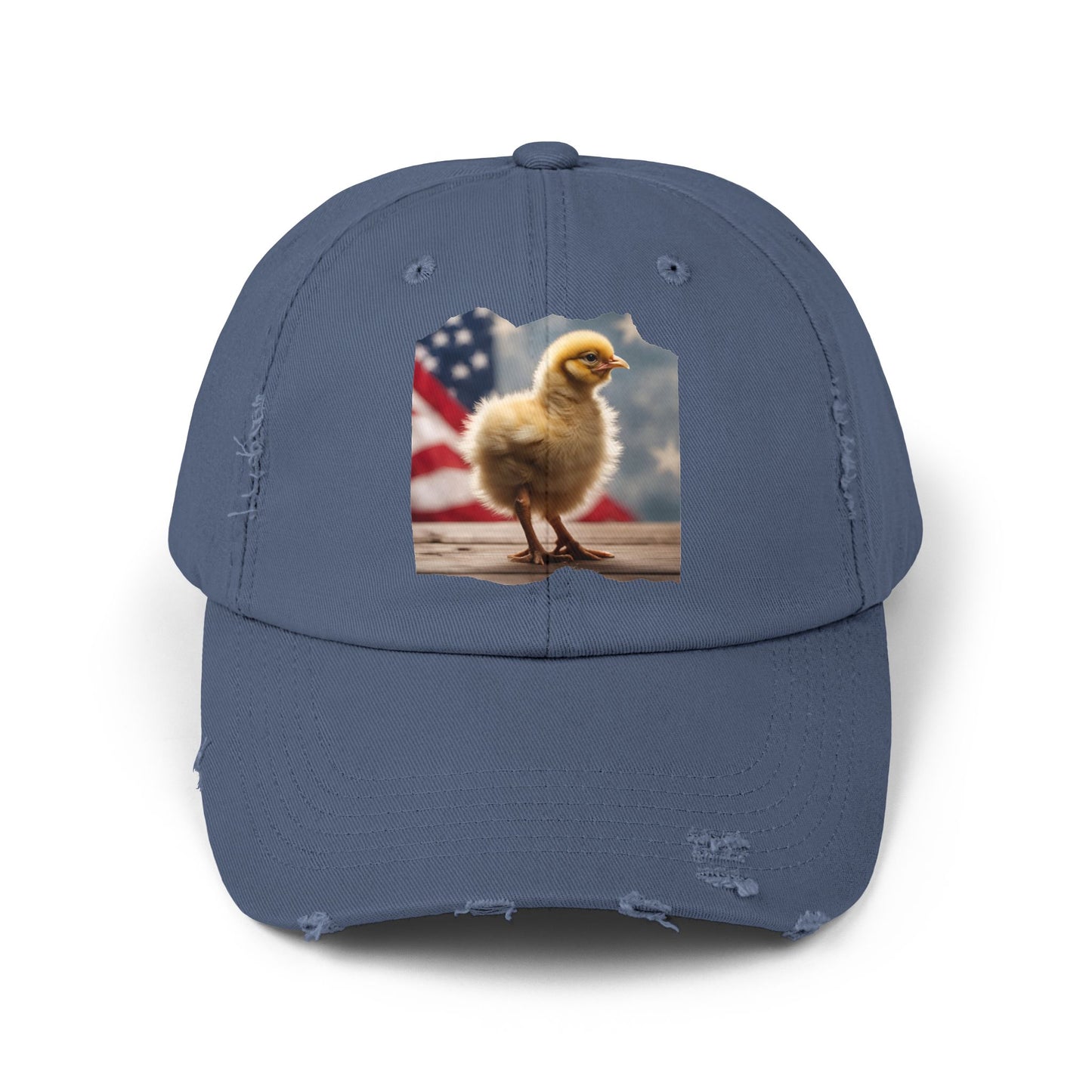Patriotic Chick Chicken Chick with US Flag Baseball Cap-Patriot-themed Chicken Cap, Trucker Hat