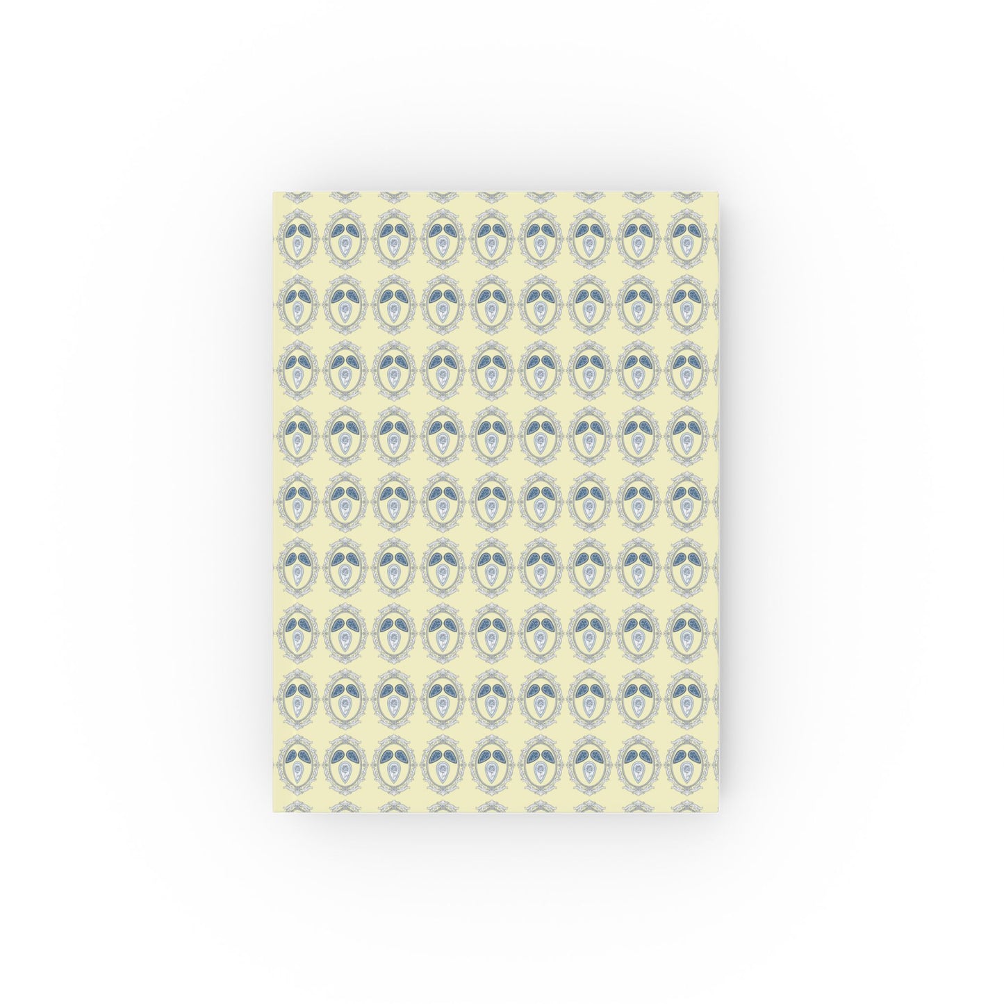 Smokey Blue and Cream Paisley Cover Journal Book Cover — Hardback Blank or Ruled Notebook