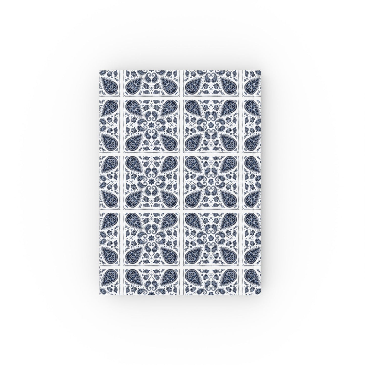 Smokey Blues Paisley Pattern— Hardback Blank or Ruled Notebook