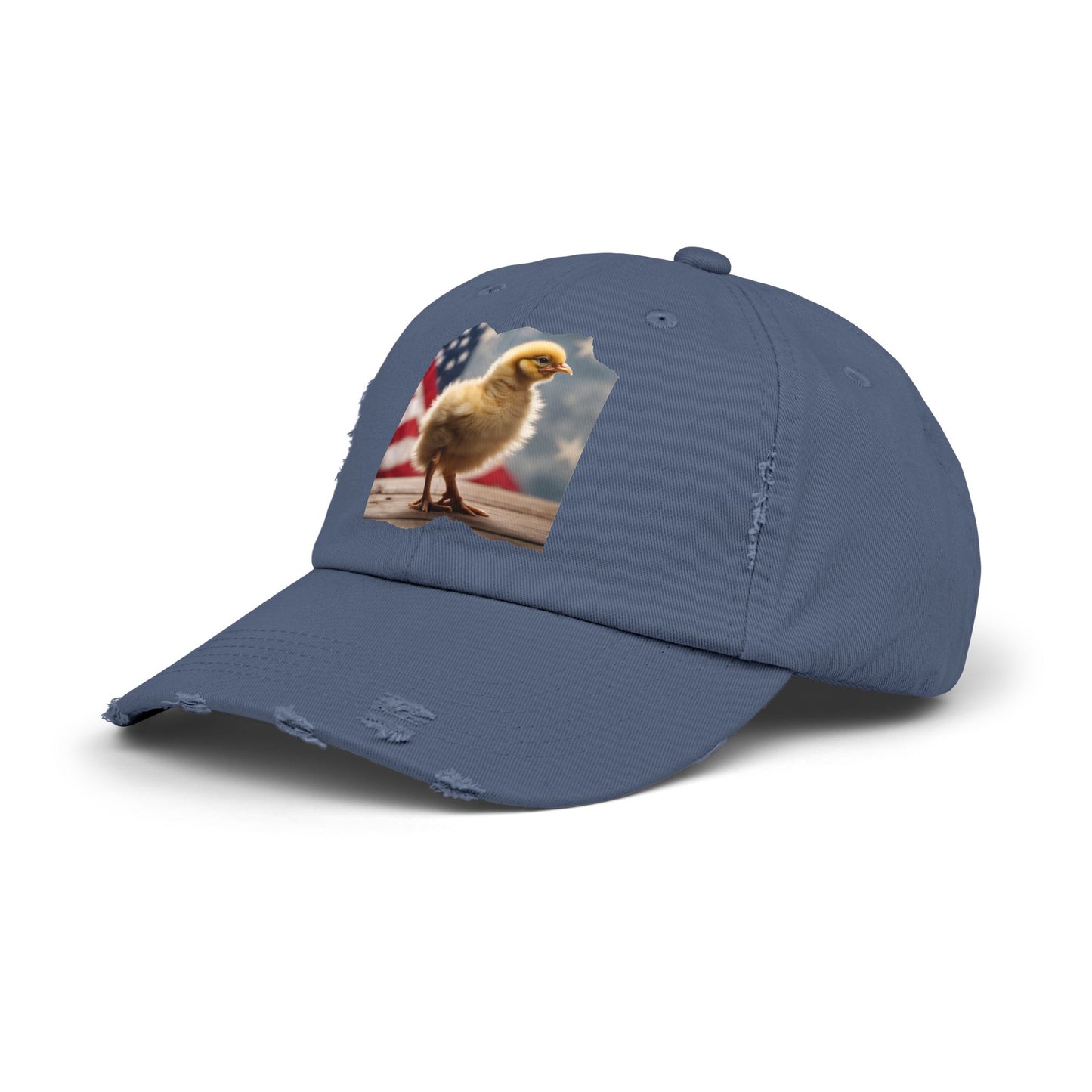 Patriotic Chick Chicken Chick with US Flag Baseball Cap-Patriot-themed Chicken Cap, Trucker Hat