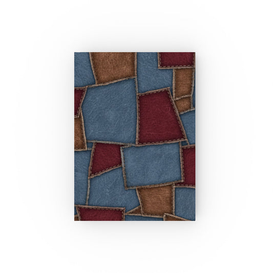 Colored Leather Patchwork Journal — Hardback Blank or Ruled Notebook