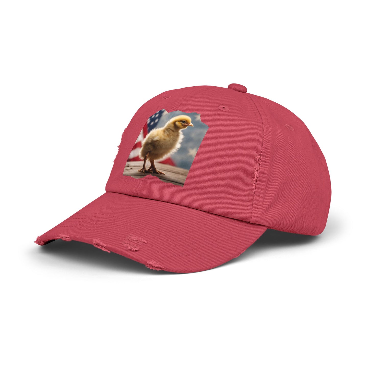 Patriotic Chick Chicken Chick with US Flag Baseball Cap-Patriot-themed Chicken Cap, Trucker Hat