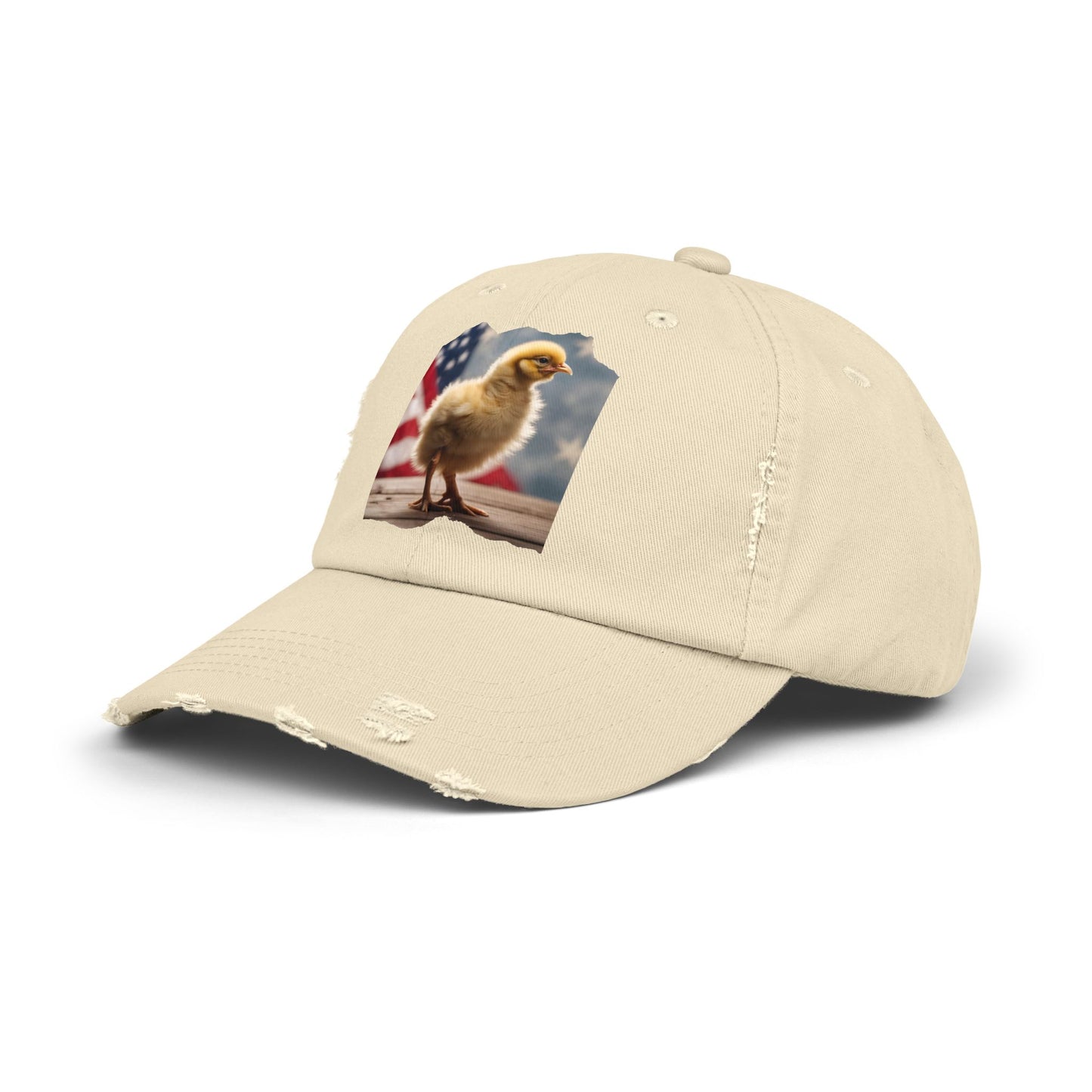 Patriotic Chick Chicken Chick with US Flag Baseball Cap-Patriot-themed Chicken Cap, Trucker Hat