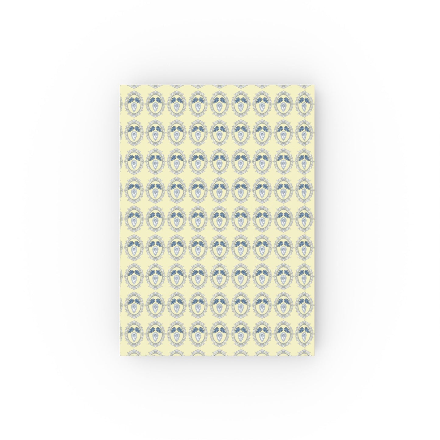 Smokey Blue and Cream Paisley Cover Journal Book Cover — Hardback Blank or Ruled Notebook