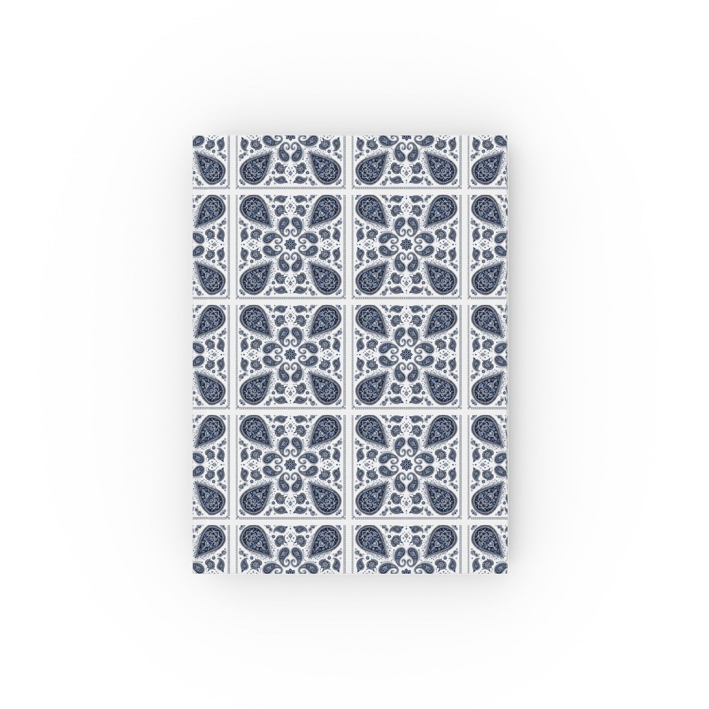 Smokey Blues Paisley Pattern— Hardback Blank or Ruled Notebook