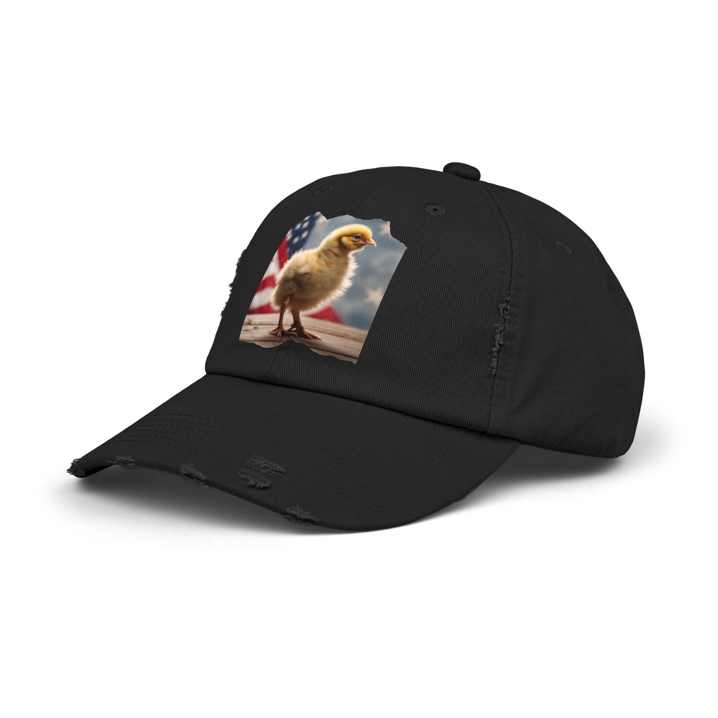 Patriotic Chick Chicken Chick with US Flag Baseball Cap-Patriot-themed Chicken Cap, Trucker Hat