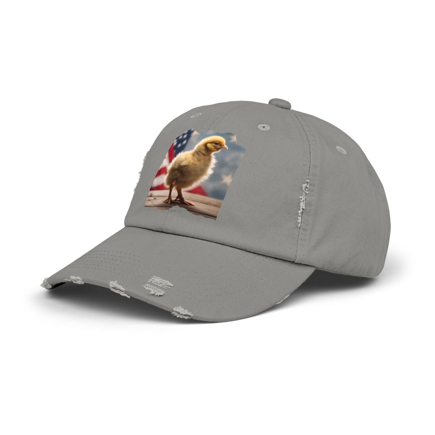 Patriotic Chick Chicken Chick with US Flag Baseball Cap-Patriot-themed Chicken Cap, Trucker Hat