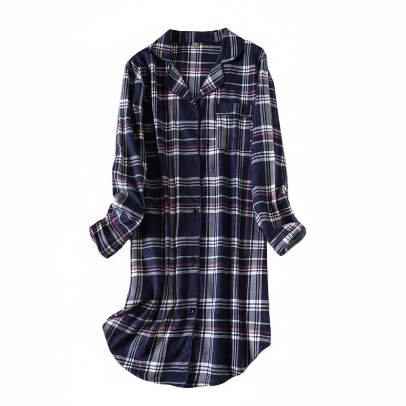 Plaid nightshirt on a white background