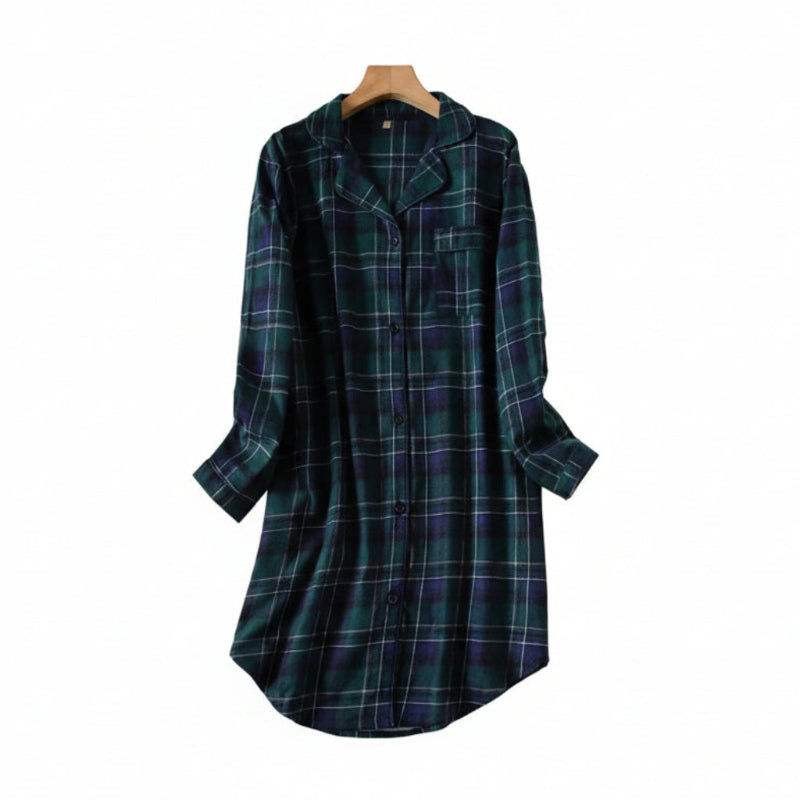 Plaid Flannel Knee-length Nightshirt – Classic Country Prints