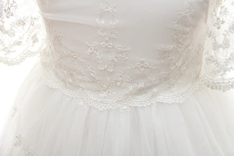 White Infant Short-sleeved Christening/Baptism Dress