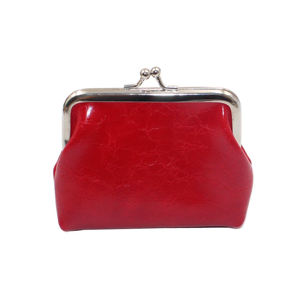 Leather Women Coin Purse Lady Leather Mini Wallet Vintage Design Oil Wax Card Holder Female Lipstick Storage Wallet Coin Purse