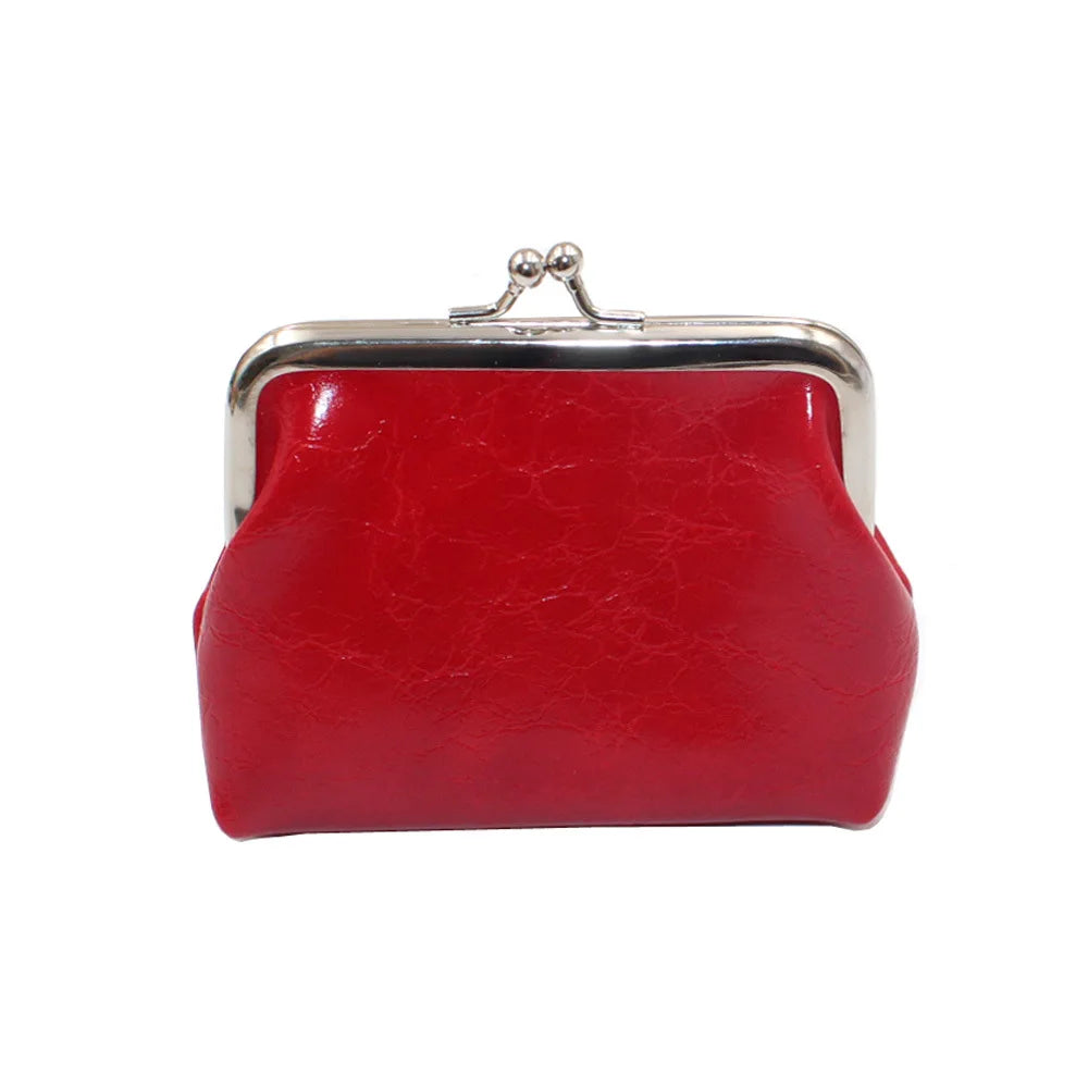 Leather Women Coin Purse Lady Leather Mini Wallet Vintage Design Oil Wax Card Holder Female Lipstick Storage Wallet Coin Purse