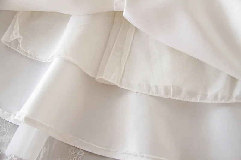 White Lace Long-sleeved Infant Christening, Baptism Dress
