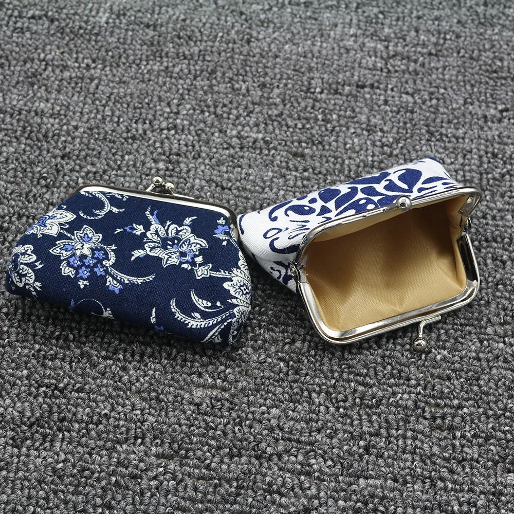 Mini Coin Purse Wallet Women Vintage National Pattern Small Wallet Hasp Printing Creative Clutch Bag Good Gift Women's Purses