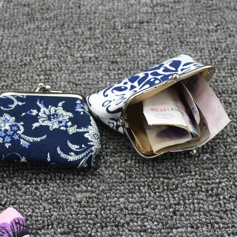 Mini Coin Purse Wallet Women Vintage National Pattern Small Wallet Hasp Printing Creative Clutch Bag Good Gift Women's Purses