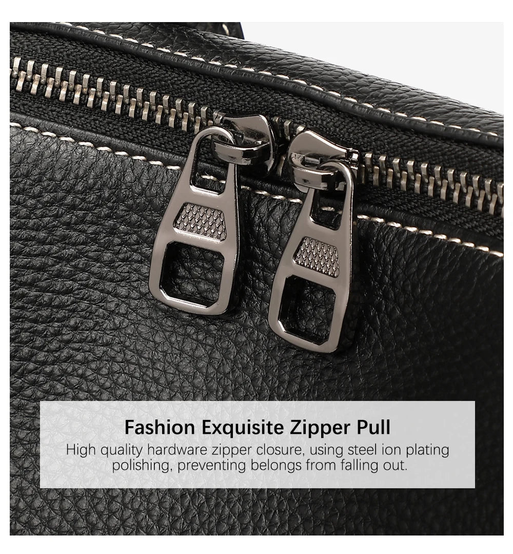 Zency 100% Genuine Leather Backpack For Women's High Quality Black Shoulder Bag Commuter Travel School Satchel Female Shopper