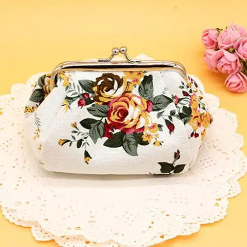 2021 NeW Coin Purses Women Girls  Flower Printed Canvas Wallet Card Holder Coin Purse Clutch girls Handbag Bag Zipper Coin Purse