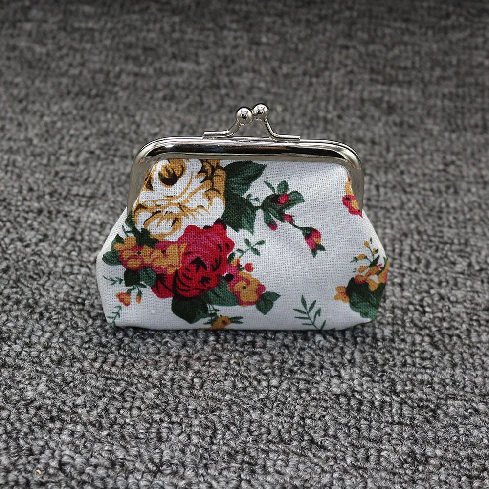 Coin Purses Lady Small Wallet For Women Dot Pattern Mini Hasp Coin Purses Money Change Pouch Cotton Fabric Carteira Feminina