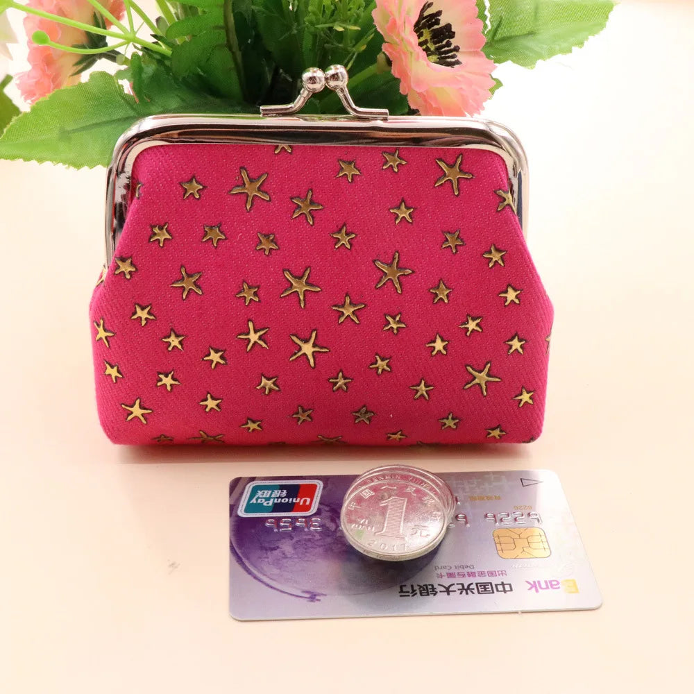 Women Denim Fabric Coin Purses Ladies Star Pattern Mini Wallet Female Hasp Clutch Purse Card Holder Lipstick Storage Gift
