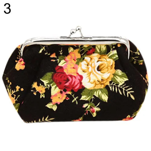 2021 NeW Coin Purses Women Girls  Flower Printed Canvas Wallet Card Holder Coin Purse Clutch girls Handbag Bag Zipper Coin Purse