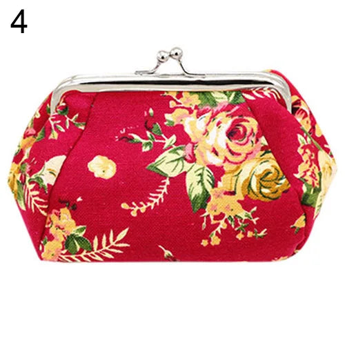 2021 NeW Coin Purses Women Girls  Flower Printed Canvas Wallet Card Holder Coin Purse Clutch girls Handbag Bag Zipper Coin Purse