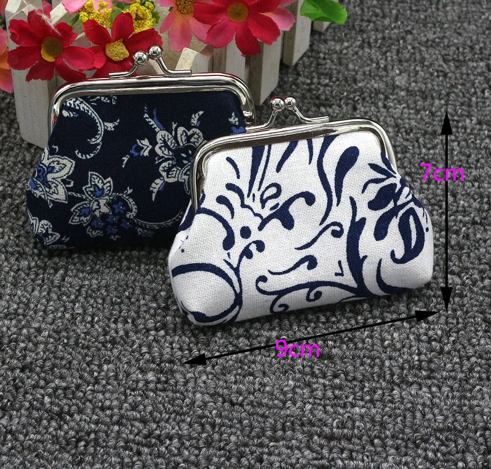Mini Coin Purse Wallet Women Vintage National Pattern Small Wallet Hasp Printing Creative Clutch Bag Good Gift Women's Purses