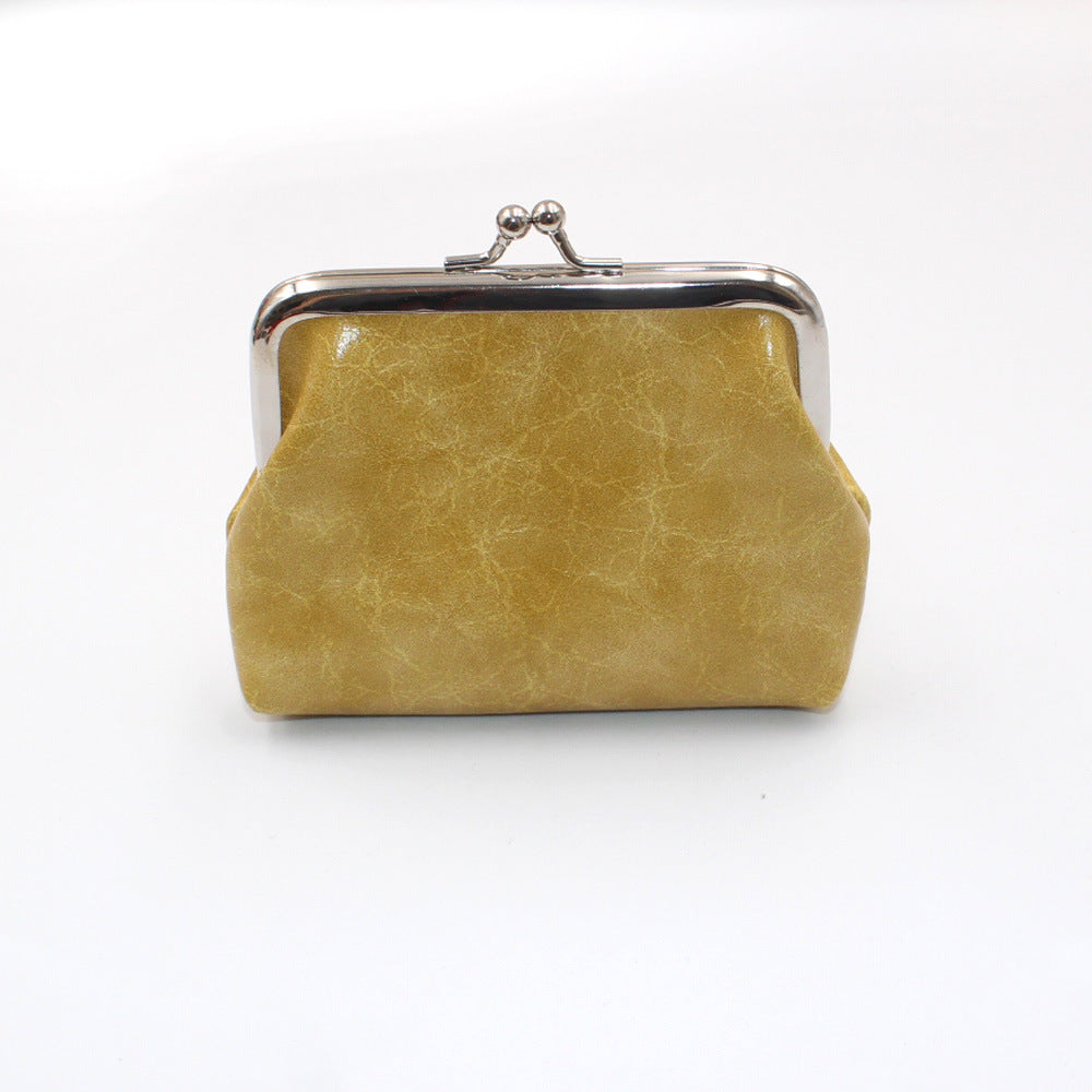 Leather Women Coin Purse Lady Leather Mini Wallet Vintage Design Oil Wax Card Holder Female Lipstick Storage Wallet Coin Purse
