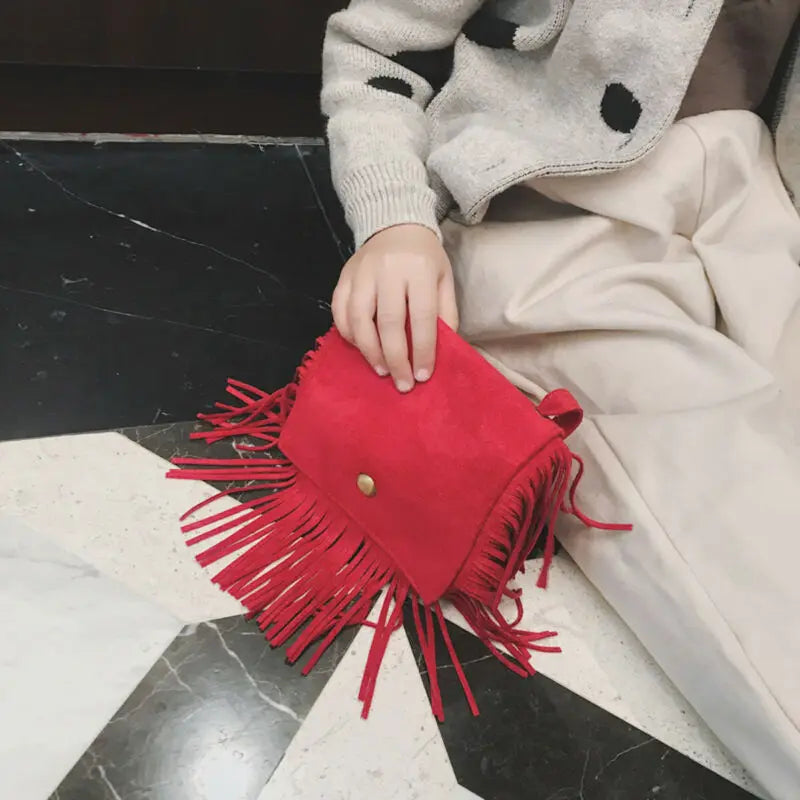 2020 Fashion Tassel Mini Messenger Bag Kids Girls Handbags Coin Purse Children Shoulder Bags