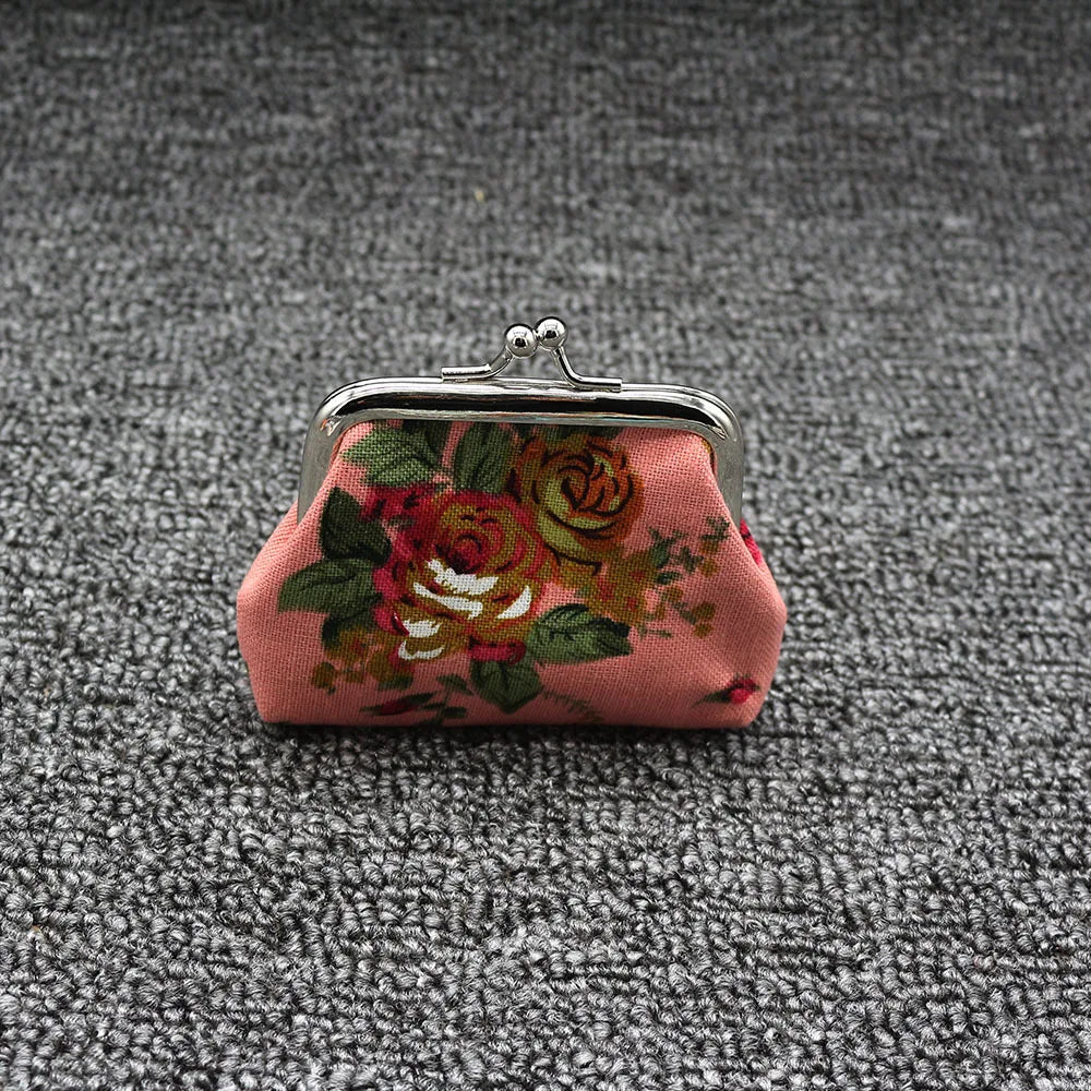 Coin Purses Lady Small Wallet For Women Dot Pattern Mini Hasp Coin Purses Money Change Pouch Cotton Fabric Carteira Feminina