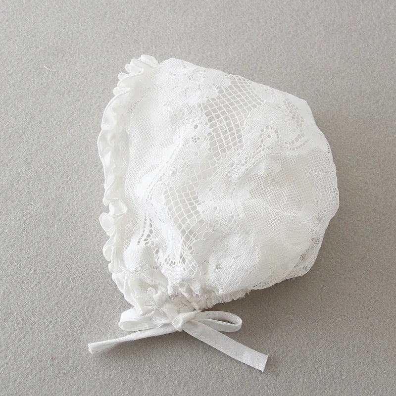 White Lace Long-sleeved Infant Christening, Baptism Dress