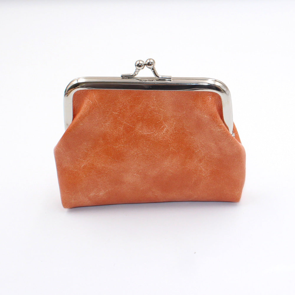 Leather Women Coin Purse Lady Leather Mini Wallet Vintage Design Oil Wax Card Holder Female Lipstick Storage Wallet Coin Purse