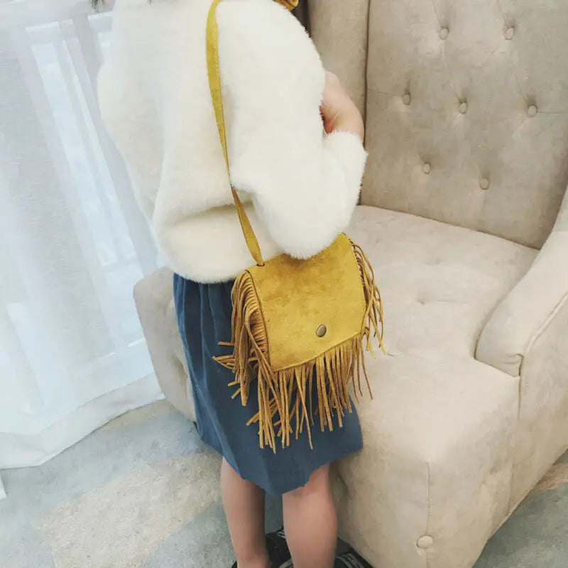 2020 Fashion Tassel Mini Messenger Bag Kids Girls Handbags Coin Purse Children Shoulder Bags