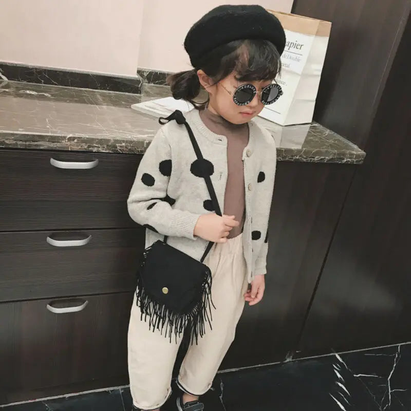 2020 Fashion Tassel Mini Messenger Bag Kids Girls Handbags Coin Purse Children Shoulder Bags