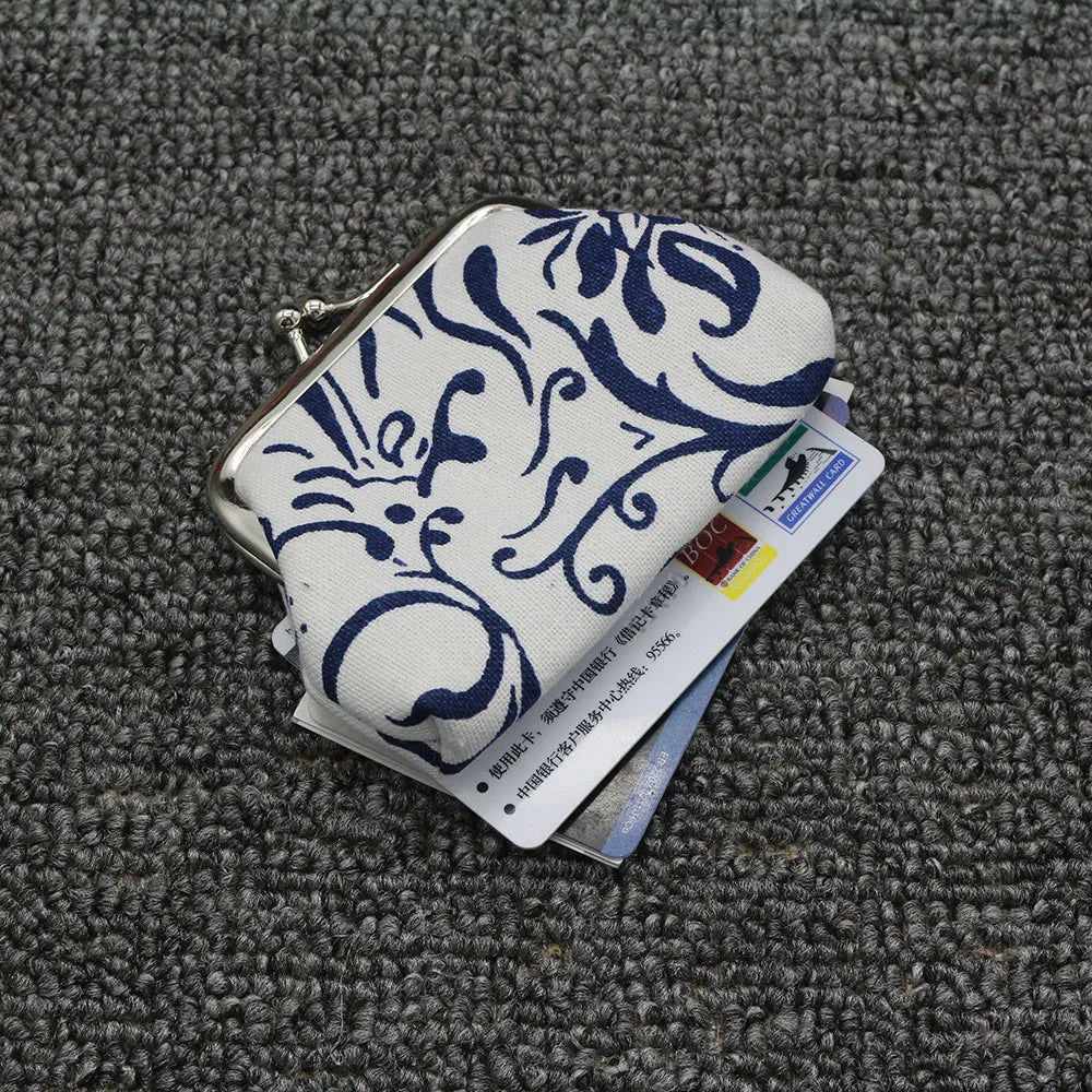 Mini Coin Purse Wallet Women Vintage National Pattern Small Wallet Hasp Printing Creative Clutch Bag Good Gift Women's Purses
