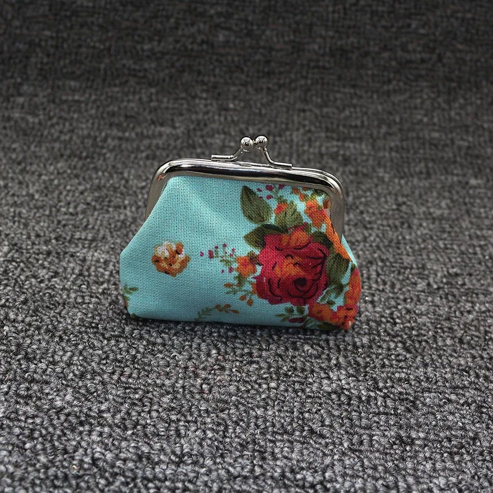 Coin Purses Lady Small Wallet For Women Dot Pattern Mini Hasp Coin Purses Money Change Pouch Cotton Fabric Carteira Feminina