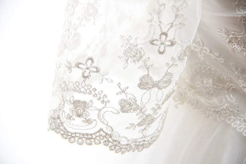 White Infant Short-sleeved Christening/Baptism Dress