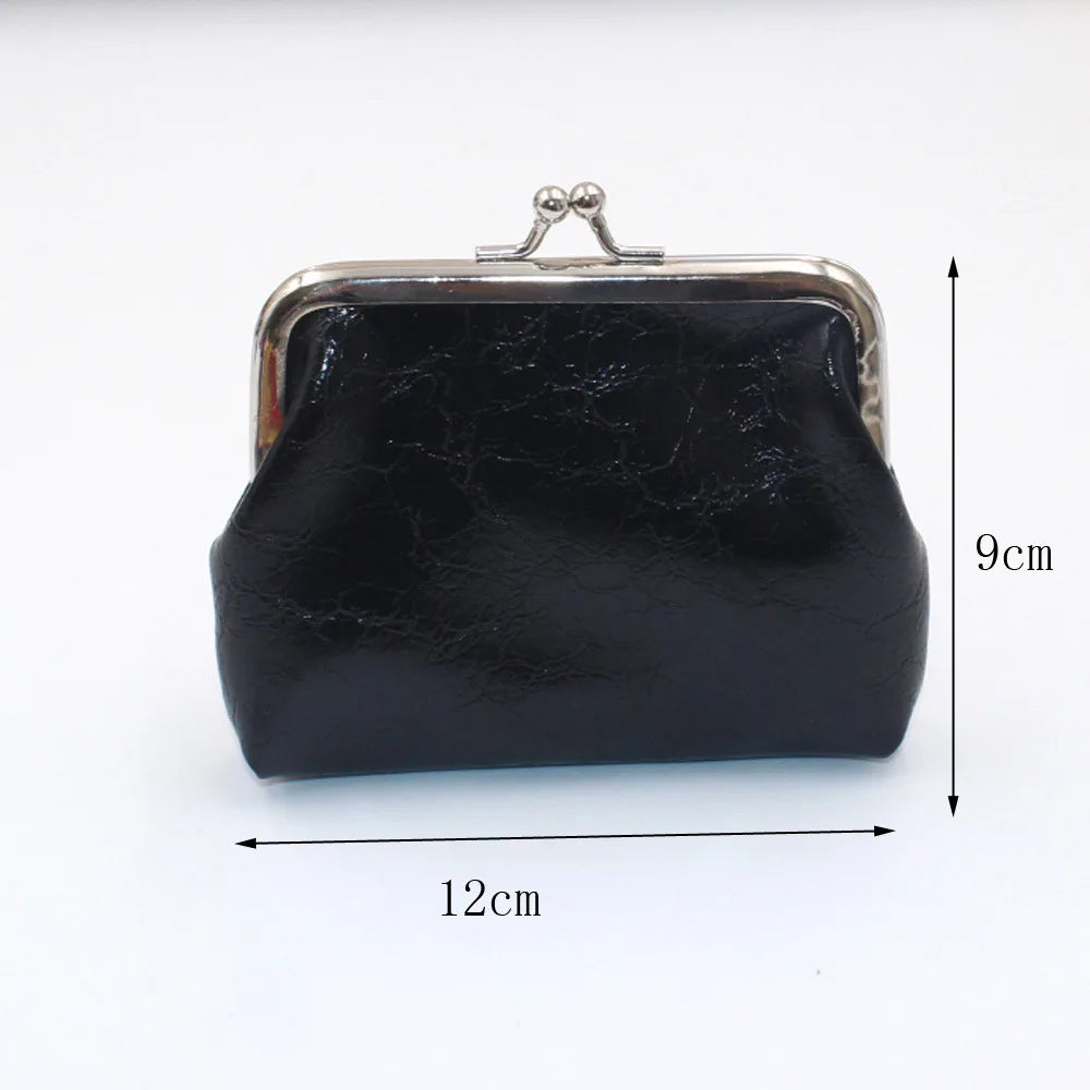 Leather Women Coin Purse Lady Leather Mini Wallet Vintage Design Oil Wax Card Holder Female Lipstick Storage Wallet Coin Purse