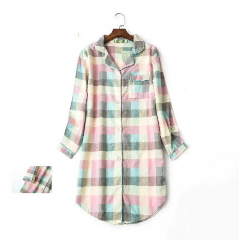 Plaid Flannel Knee-length Nightshirt – Classic Country Prints