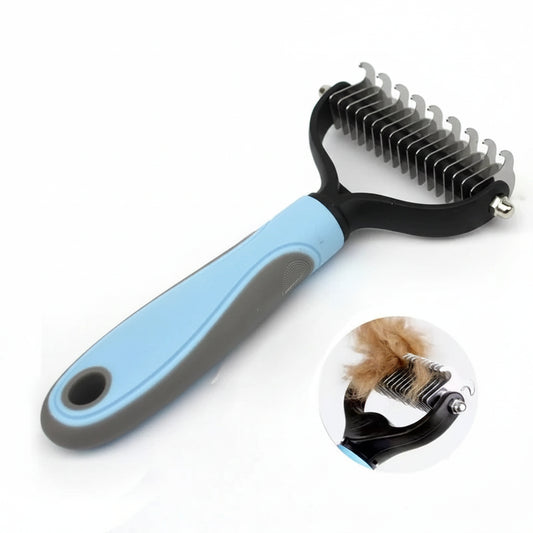 Pet grooming brush with claw tines